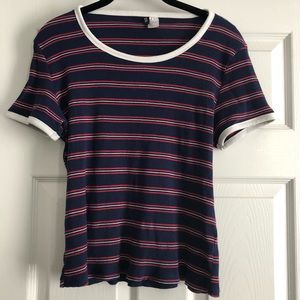 H&M Divided T-shirt Large Red, White, and Blue